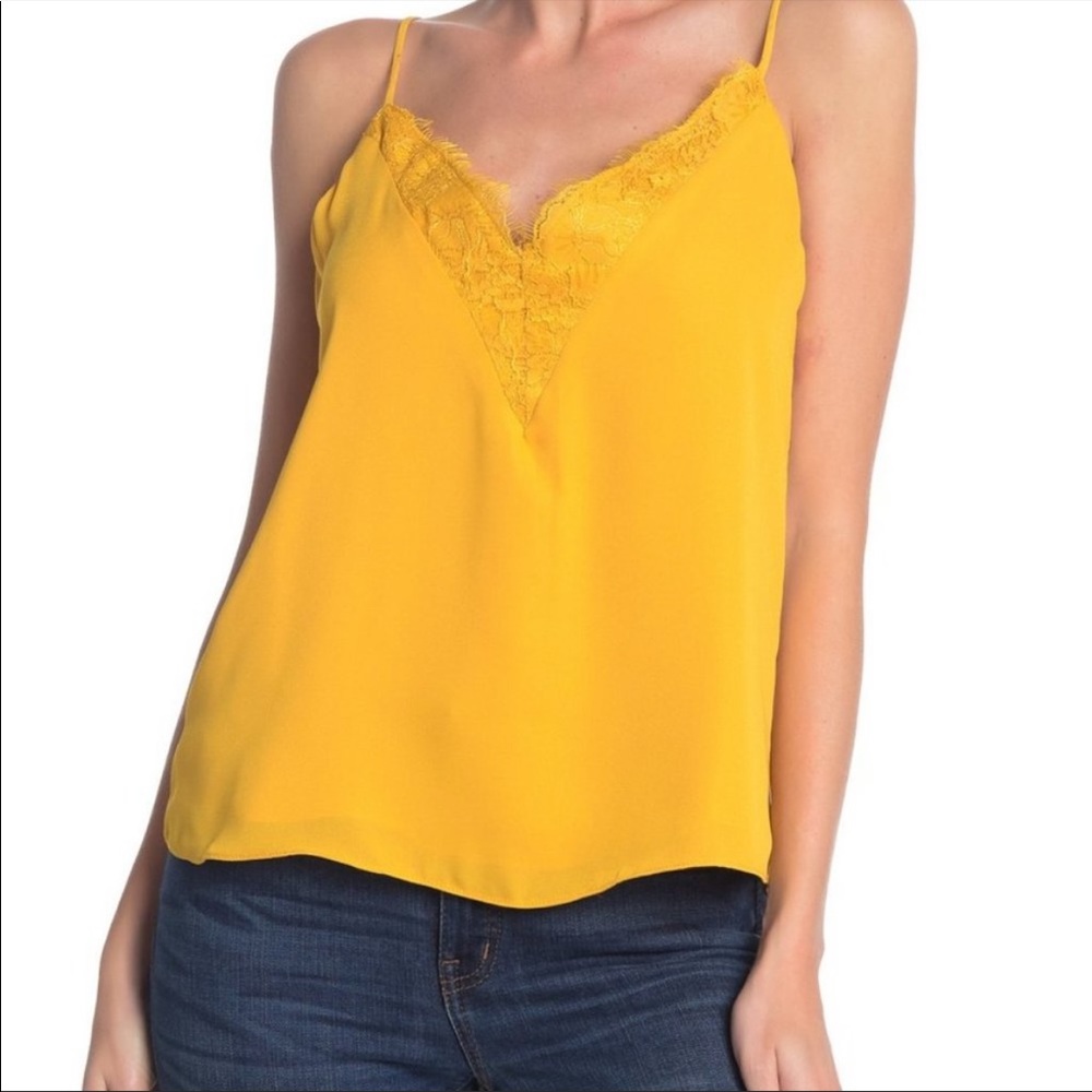 Socialite mustard lace tank- size S